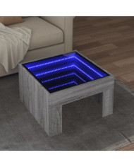 Table basse avec LED infini sonoma gris 50x50x30 cm | Mobilier & Déco