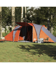 Tente familiale à dôme 6 personnes gris et orange imperméable | Mobilier & Déco
