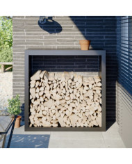 Portant de bois de chauffage anthracite 100x40x100 cm acier | Mobilier & Déco