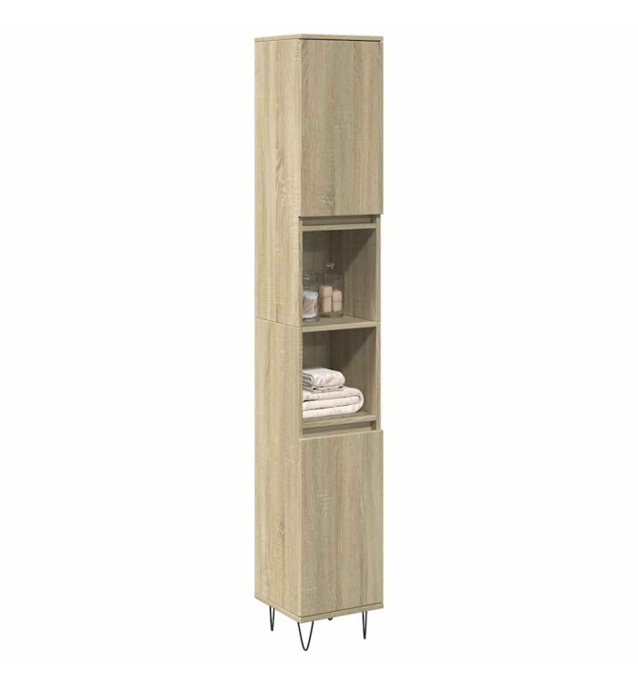Armoire salle de bain chêne sonoma 30x30x190 cm | Mobilier & Déco