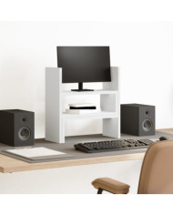 Organisateur de bureau réglable blanc bois d'ingénierie | Mobilier & Déco