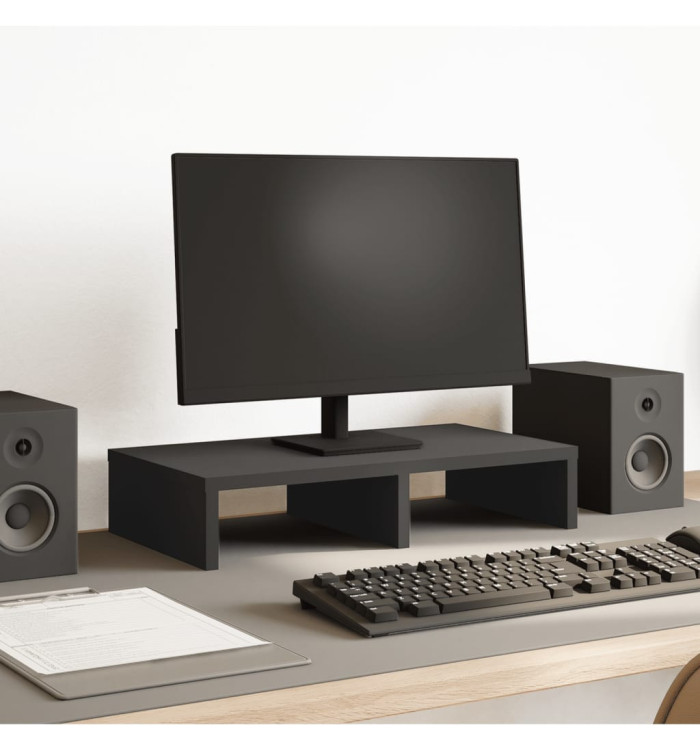 Support de moniteur noir 50x27x10 cm bois d'ingénierie | Mobilier & Déco