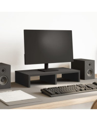 Support de moniteur noir 50x27x10 cm bois d'ingénierie | Mobilier & Déco