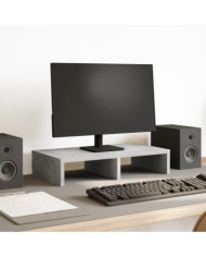 Support de moniteur gris béton 50x27x10 cm bois d'ingénierie | Mobilier & Déco