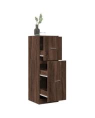 Armoire apothicaire chêne marron 40x41x118 cm bois d'ingénierie | Mobilier & Déco