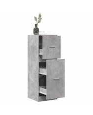 Armoire d'apothicaire gris béton 40x41x118 cm bois d'ingénierie | Mobilier & Déco