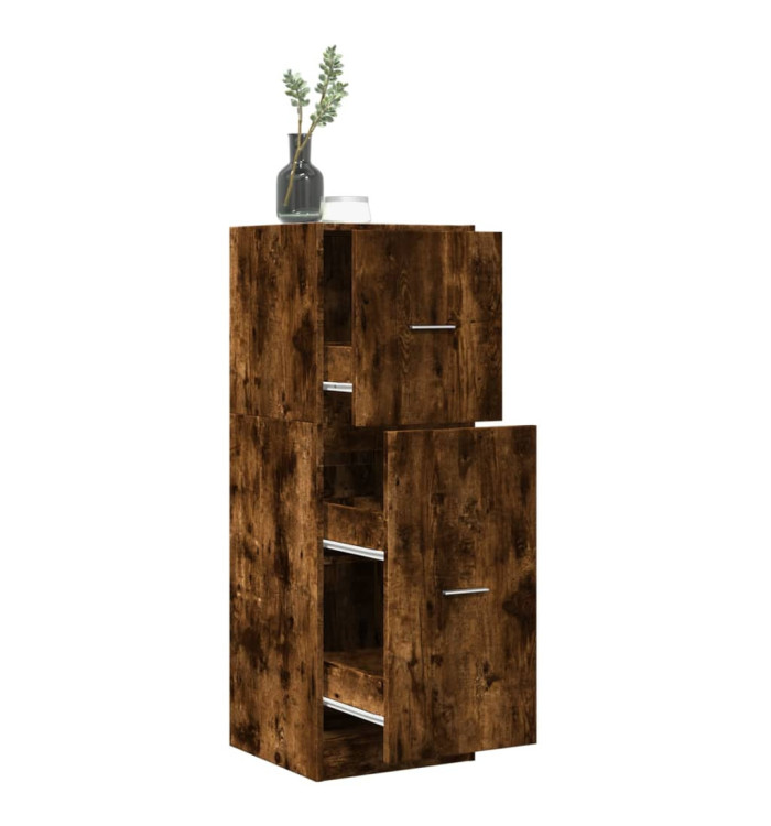 Armoire d'apothicaire chêne fumé 40x41x118 cm bois d'ingénierie | Mobilier & Déco