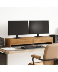 Support de moniteur et tiroirs chêne artisanal bois ingénierie | Mobilier & Déco
