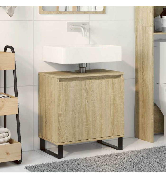 Armoire de bain chêne sonoma 58x33x60 cm bois d'ingénierie | Mobilier & Déco