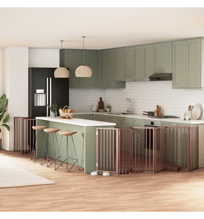 Barrière pour chien porte pliable 12 panneaux bois de peuplier | Mobilier & Déco