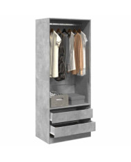 Garde-robe gris béton 80x50x200 cm bois d'ingénierie | Mobilier & Déco