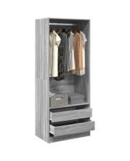 Garde-robe sonoma gris 80x50x200 cm bois d'ingénierie | Mobilier & Déco