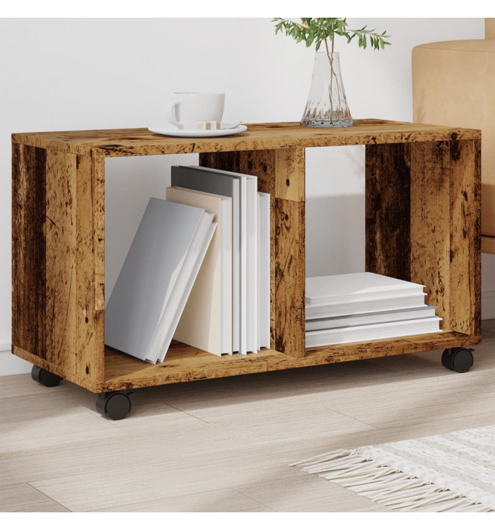 Armoire à roulettes vieux bois 72x33x42,5 cm bois d'ingénierie | Mobilier & Déco