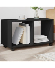 Armoire à roulettes noir 72x33x42,5 cm bois d'ingénierie | Mobilier & Déco