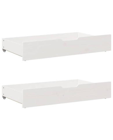 Tiroirs sous le lit 2 pcs blanc 90x55x17 cm bois de pin massif | Mobilier & Déco