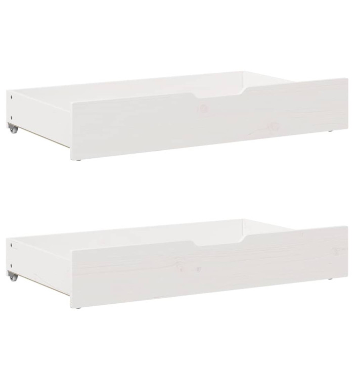 Tiroirs sous le lit 2 pcs blanc 90x55x17 cm bois de pin massif | Mobilier & Déco