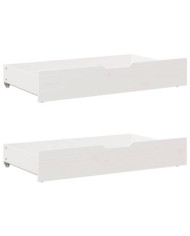 Tiroirs sous le lit 2 pcs blanc 90x55x17 cm bois de pin massif | Mobilier & Déco
