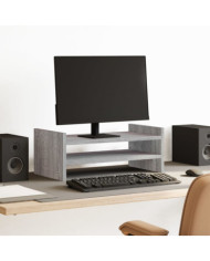 Support de moniteur sonoma gris 50x27x20 cm bois d'ingénierie | Mobilier & Déco