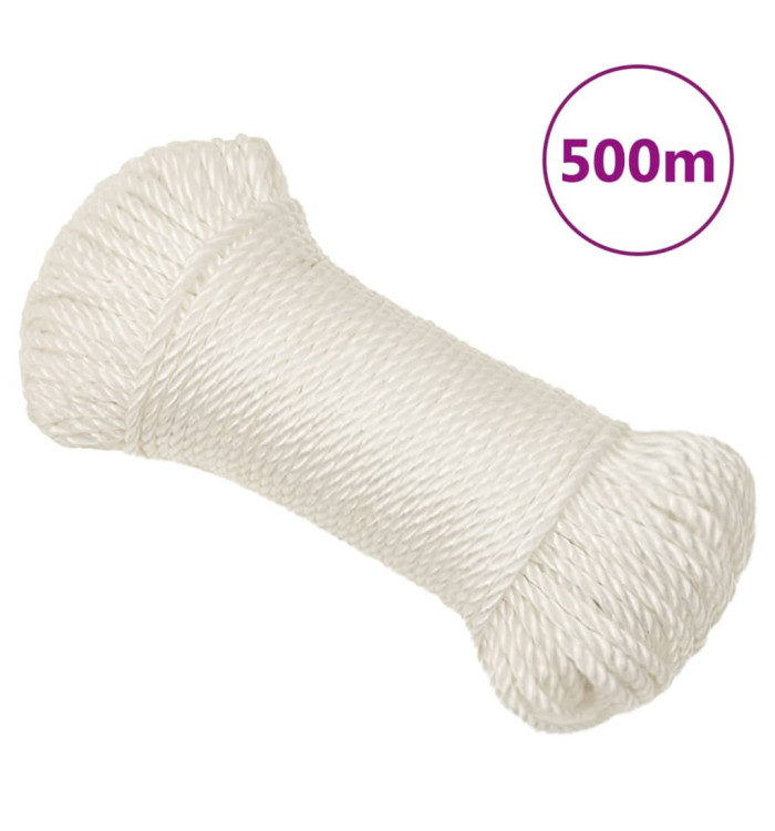 Corde de travail Blanc 6 mm 500 m polypropylène | Mobilier & Déco