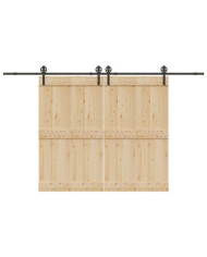 Kit de quincaillerie de porte coulissante 366 cm acier noir | Mobilier & Déco