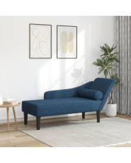 Chaise longue avec coussins bleu tissu | Mobilier & Déco