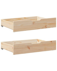 Tiroirs sous le lit avec roulettes 2 pcs 85x55x17 cm pin massif | Mobilier & Déco