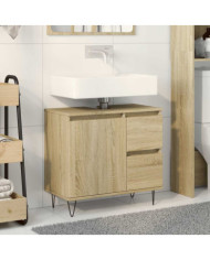 Armoire salle de bain chêne sonoma 65x33x60 cm | Mobilier & Déco
