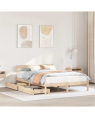 Cadre de lit sans matelas 160x200 cm bois massif de pin | Mobilier & Déco