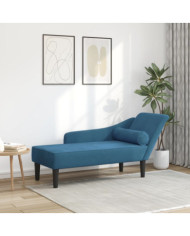 Chaise longue avec coussins bleu velours | Mobilier & Déco