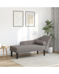 Chaise longue avec coussins taupe tissu | Mobilier & Déco