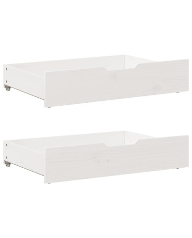 Tiroirs sous le lit 2 pcs blanc 80x55x17 cm bois de pin massif | Mobilier & Déco