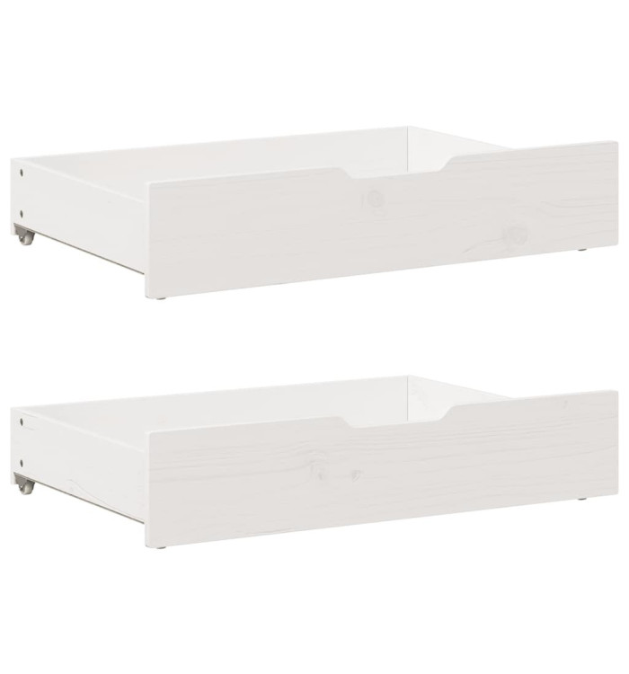 Tiroirs sous le lit 2 pcs blanc 80x55x17 cm bois de pin massif | Mobilier & Déco