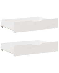 Tiroirs sous le lit 2 pcs blanc 80x55x17 cm bois de pin massif | Mobilier & Déco