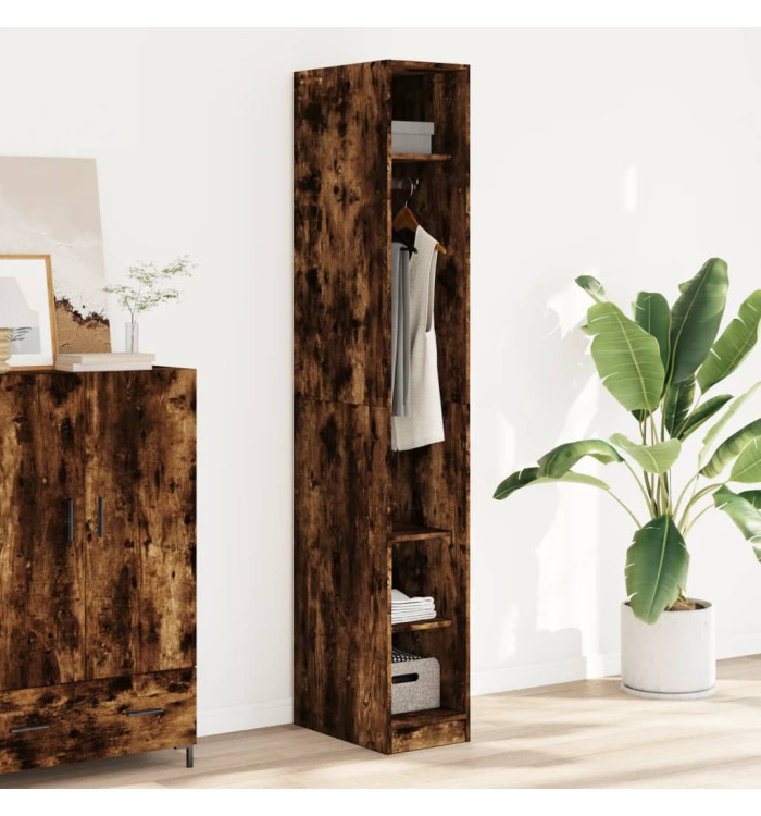 Garde-robe chêne fumé 30x50x200 cm bois d'ingénierie | Mobilier & Déco