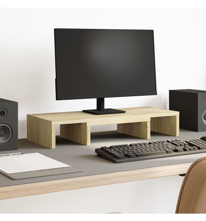 Support de moniteur réglable chêne sonoma bois d'ingénierie | Mobilier & Déco