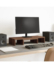 Support de moniteur réglable chêne marron bois d'ingénierie | Mobilier & Déco