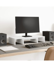 Support de moniteur réglable blanc bois d'ingénierie | Mobilier & Déco