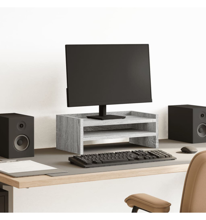 Support de moniteur sonoma gris 42x24x16 cm bois d'ingénierie | Mobilier & Déco