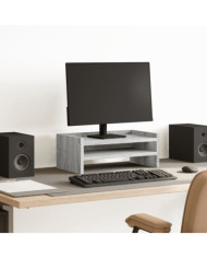 Support de moniteur sonoma gris 42x24x16 cm bois d'ingénierie | Mobilier & Déco