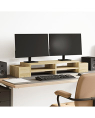 Support de moniteur avec rangement chêne sonoma bois ingénierie | Mobilier & Déco