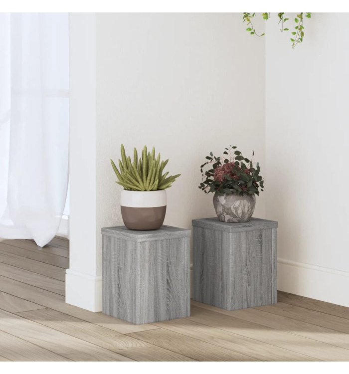 Supports pour plantes 2 pcs sonoma gris bois d'ingénierie | Mobilier & Déco