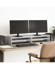 Support de moniteur sonoma gris 100x24x16 cm bois d'ingénierie | Mobilier & Déco