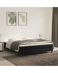 Matelas de lit à ressorts ensachés noir 160x220x20 cm velours | Mobilier & Déco