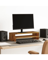 Support de moniteur vieux bois 54x22x15 cm bois d'ingénierie | Mobilier & Déco