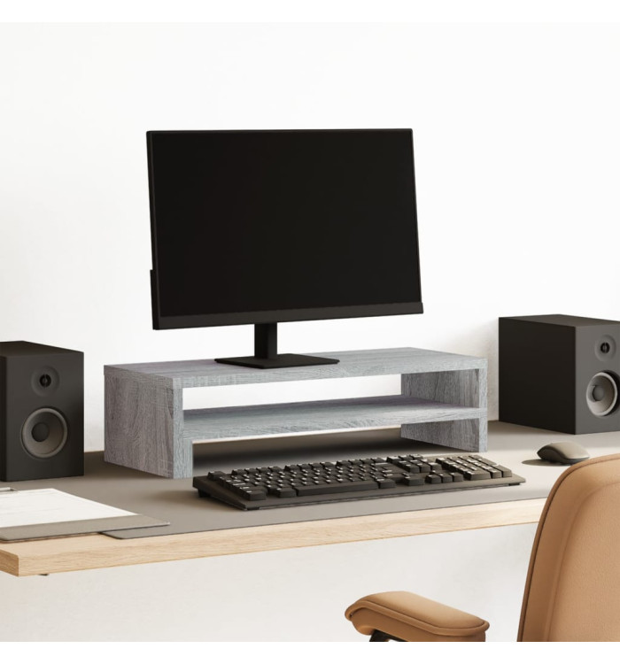 Support de moniteur sonoma gris 54x22x15 cm bois d'ingénierie | Mobilier & Déco