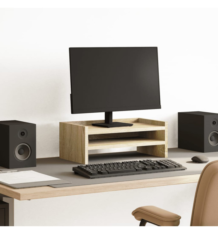 Support de moniteur chêne sonoma 42x24x16 cm bois d'ingénierie | Mobilier & Déco