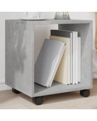 Armoire à roulettes gris béton 37x33x42,5 cm bois d’ingénierie | Mobilier & Déco