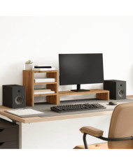 Support de moniteur et organisateur de bureau bois d'ingénierie | Mobilier & Déco
