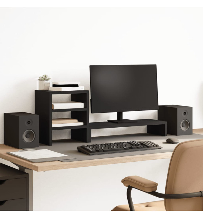Support de moniteur et organisateur de bureau bois d'ingénierie | Mobilier & Déco