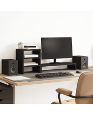 Support de moniteur et organisateur de bureau bois d'ingénierie | Mobilier & Déco